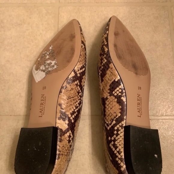 Ralph Lauren Brown Snake Print Flats - Picture 5 of 7